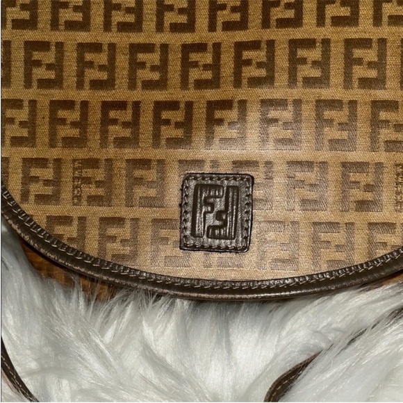Fendi Tan Monogram Saddle Bag - Picture 4 of 12